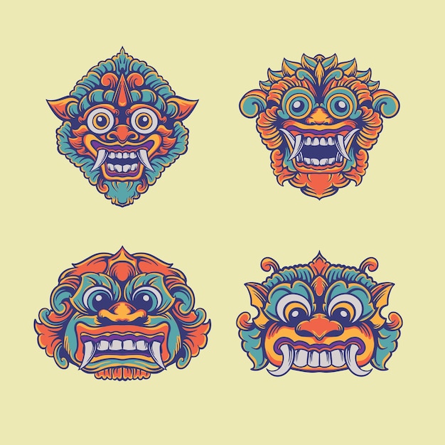 Barong Bali 아트 벡터 자산