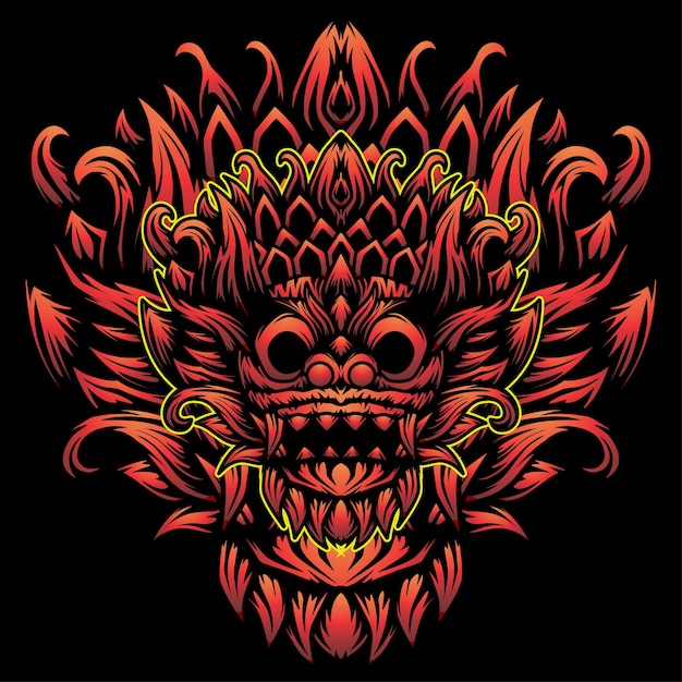 barong bali cultureel logo-ontwerp