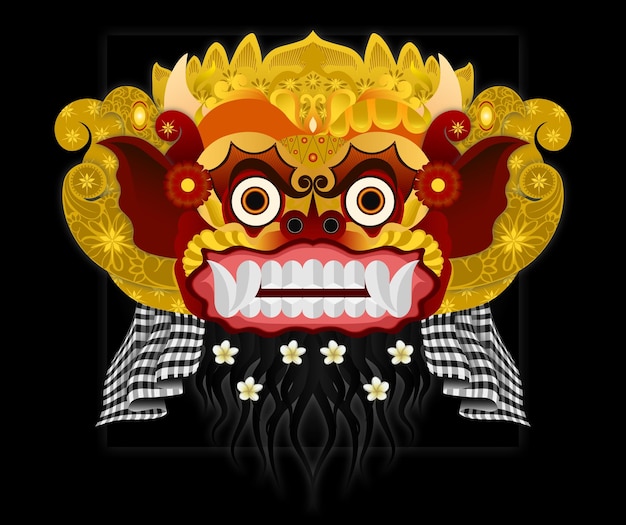 Barong bali indonesian culture icon vector