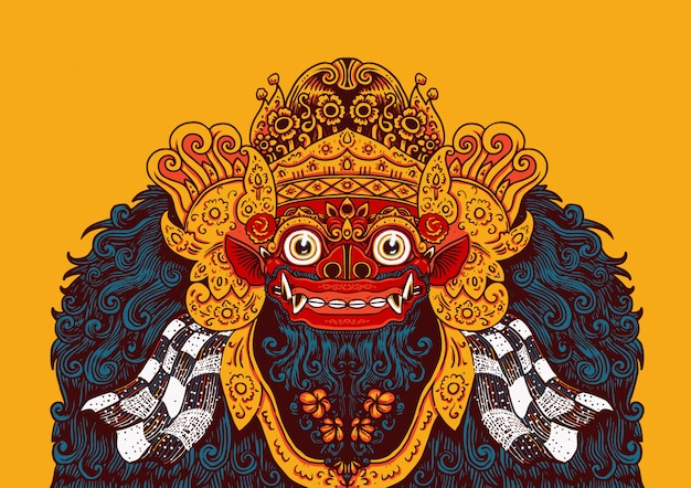 Vector barong of balinese illustration