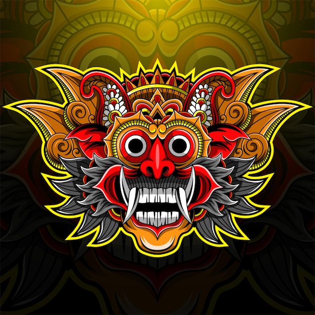 Barong hoofd esport mascotte logo