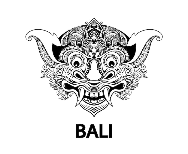 Vector barong is the patron of good forces in bali indonesia a symbol of good luck wealth and prosperity