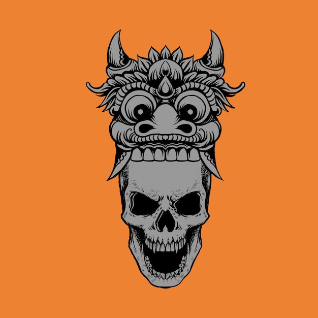 Vector barong & skull platte kleur