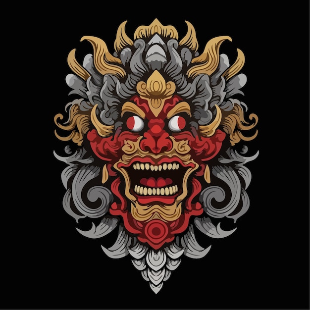 Barong 벡터 일러스트 인도네시아어 barong 심플한 디자인