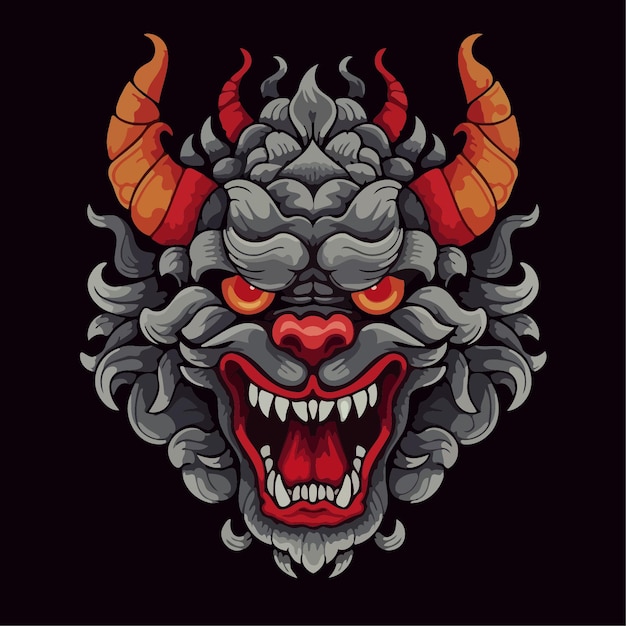 Barong 벡터 일러스트 인도네시아어 barong 심플한 디자인