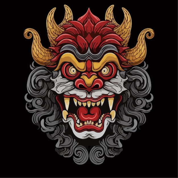 Barong 벡터 일러스트 인도네시아어 Barong 심플한 디자인