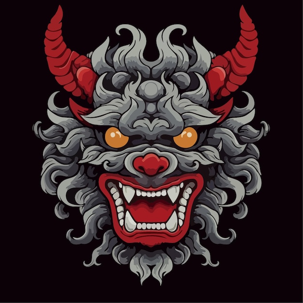 Barong 벡터 일러스트 인도네시아어 barong 심플한 디자인