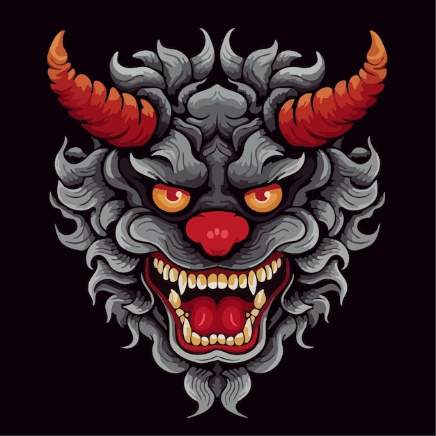 Barong 벡터 일러스트 인도네시아어 barong 심플한 디자인