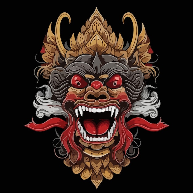 Barong vectorillustratie Indonesisch barong eenvoudig ontwerp