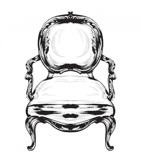 Baroque chair line art