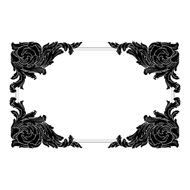 Vector baroque floral ornamental border corner  frame