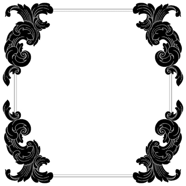 Vector baroque floral ornamental border corner frame