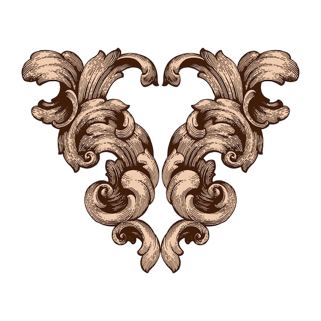 Vector baroque floral ornamental border corner