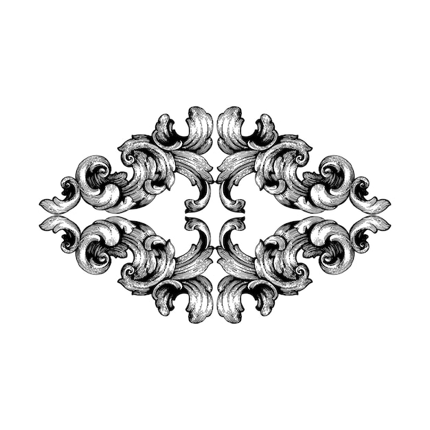 Vector baroque floral ornamental border corner