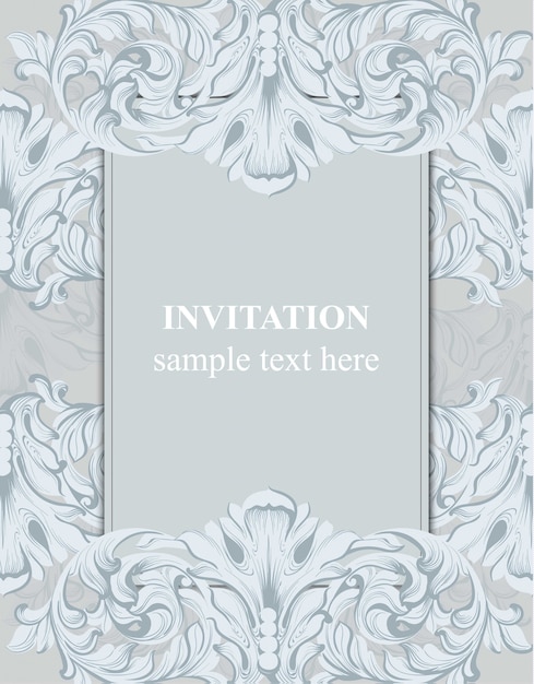 Vector baroque frame decor for invitation