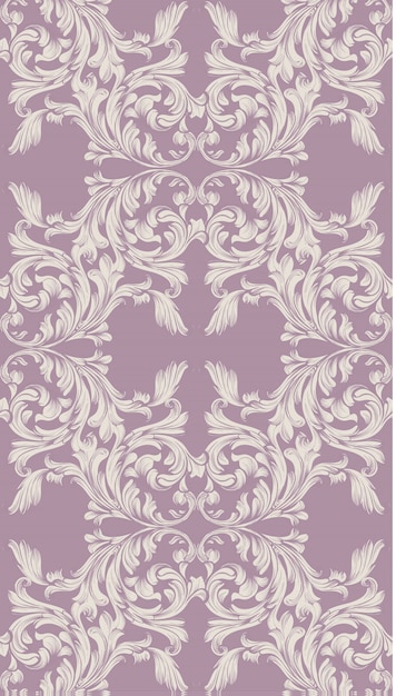 Baroque lilac pattern decor for invitation