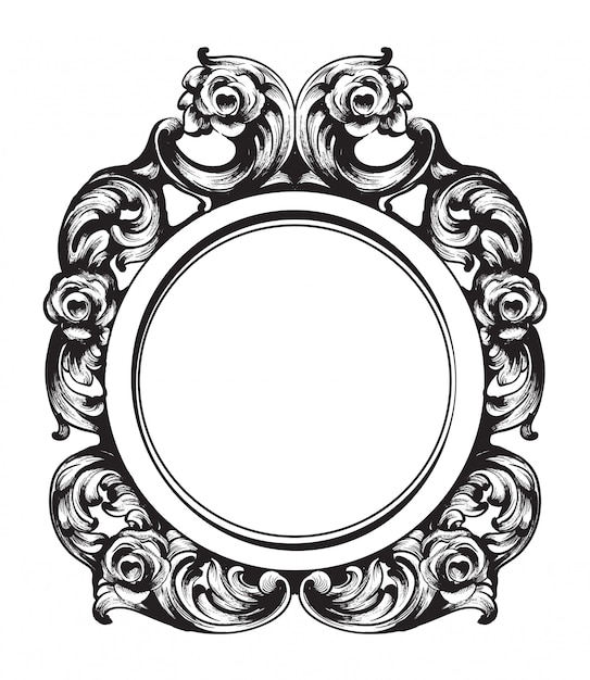 Vector baroque mirror frame