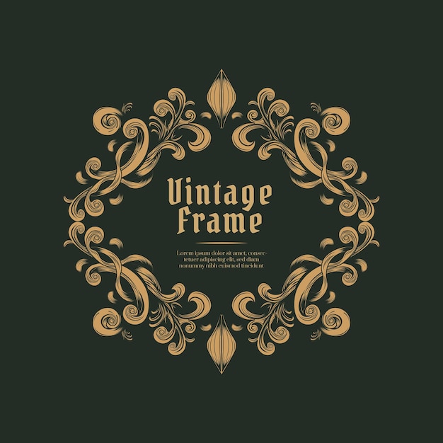 Baroque ornament vintage frame illustration