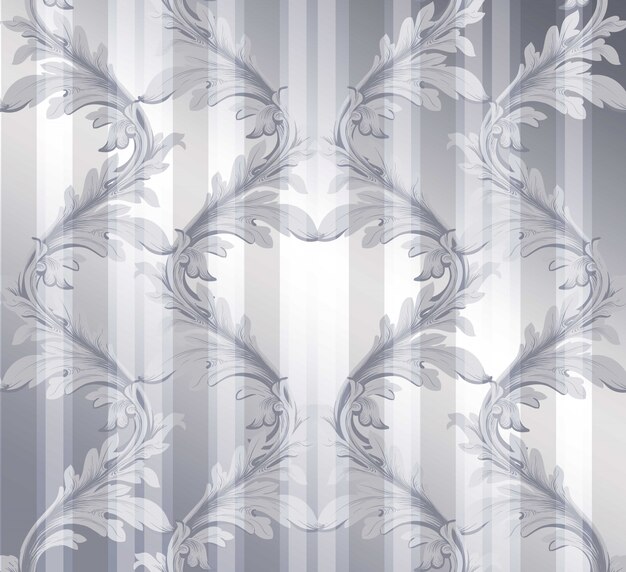 Baroque pattern grunge background vector. vintage ornament decor textures
