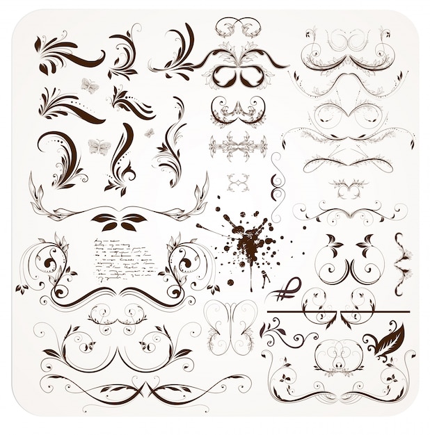 Baroque scroll vintage silhouette retro