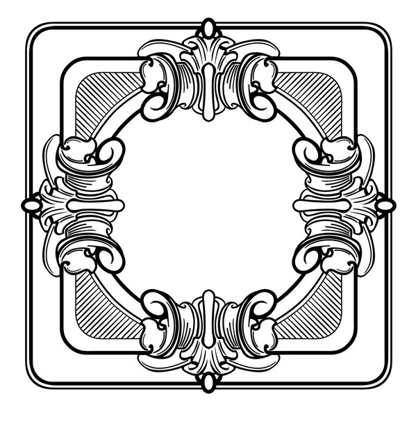 Vector baroque victorian frame border arabesque