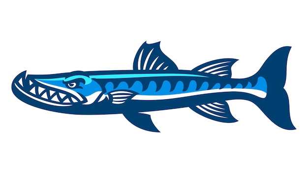 Barracuda vis mascotte cartoon illustratie