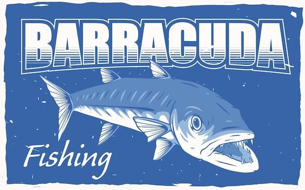 barracuda visserij posterontwerp om af te drukken