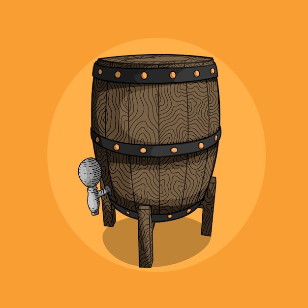 Barrel beer illustration