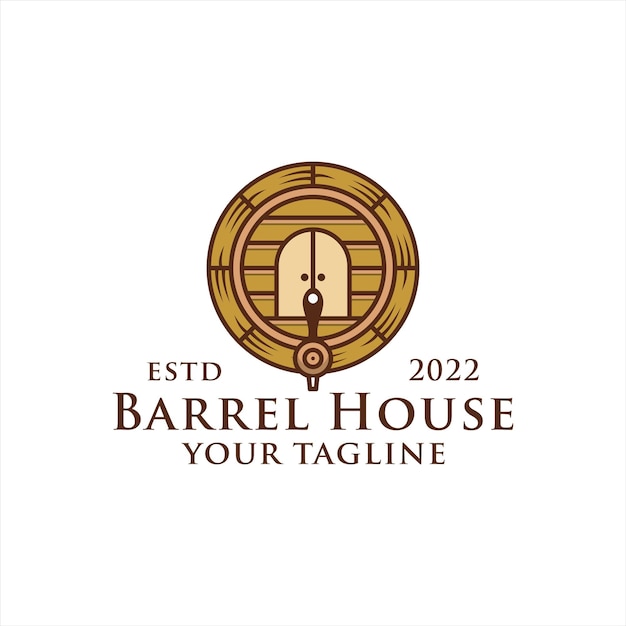 Barrel House-logo met Barrel-ontwerpconcept.