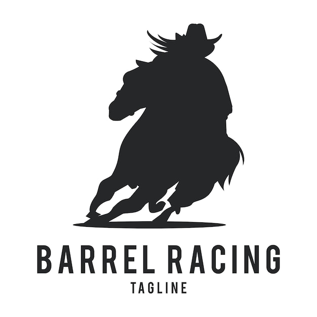 barrel racing paard logo ontwerp geïsoleerd op een witte achtergrond