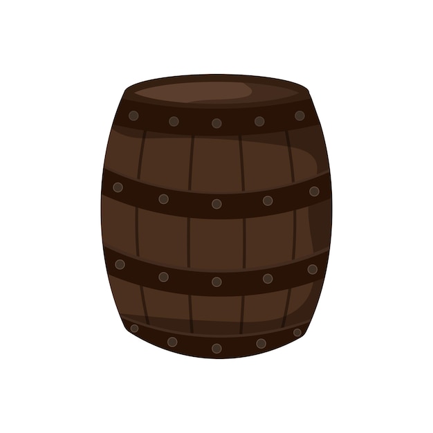 A barrel with alcohol a container for drinks a wooden barrel icon a barrel for wine rum beer vector illustration isolated on a white background