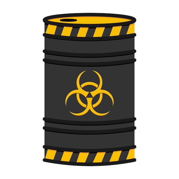 Vettore barile con inquinamento nucleare rischio biologico rifiuti tossici radioattivi