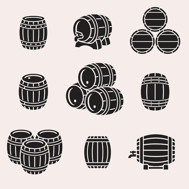 Vector barrels set vector