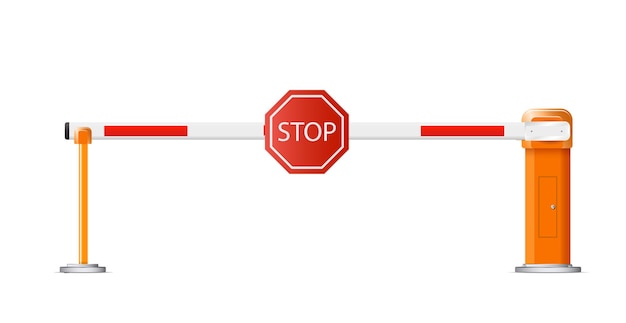 Barrier flockparking zone turnpike on white background vector illustrationrailroad and parking zone