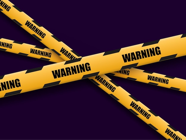 Barrier warning tape on transparent background Vector illustration