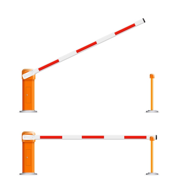 Barrière kuddeparkeerzone tolweg op witte achtergrond vectorillustratie spoorweg en parkeerzone barrière pictogram