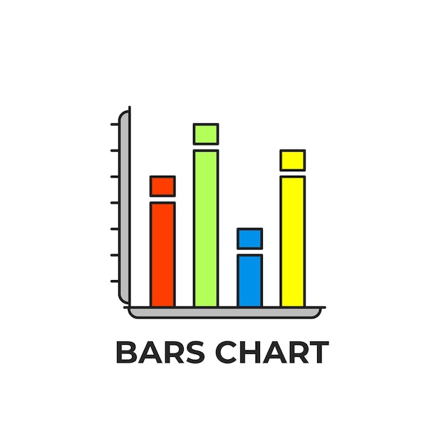 Vector bars chart vector type icon