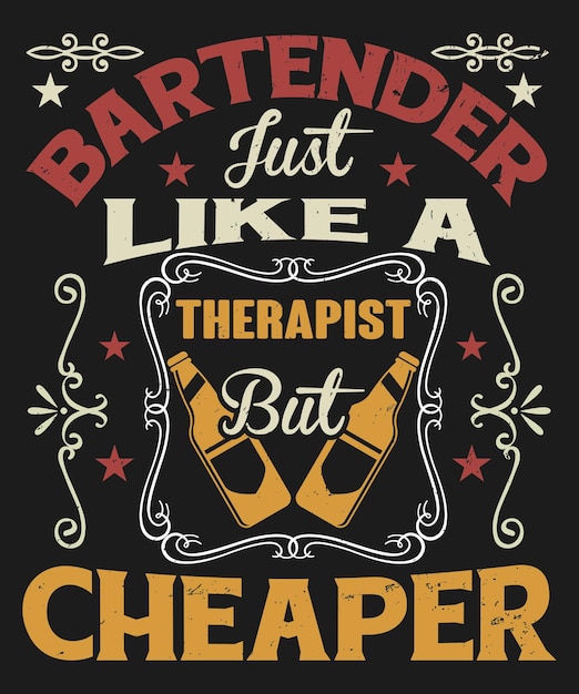 Vector bartender just like a therapist but cheaper