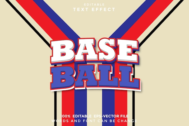 Base Ball Editable Text Effect 3D Modern Style