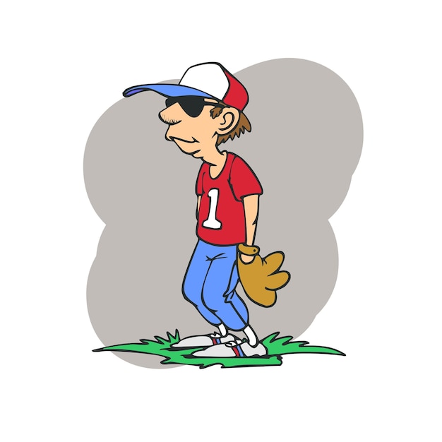 Vector the base ball player cartoon