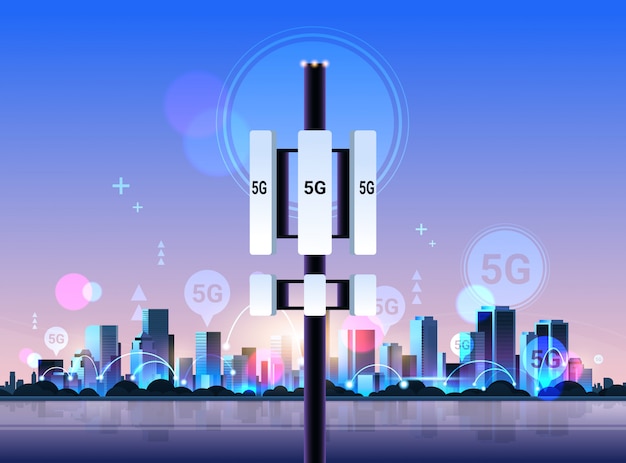 Base station receiver 5g online communication tower network technology systems connection information transmitter concept