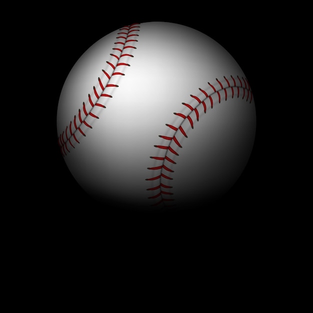 Baseball background - ball with red ribbon in to the sky