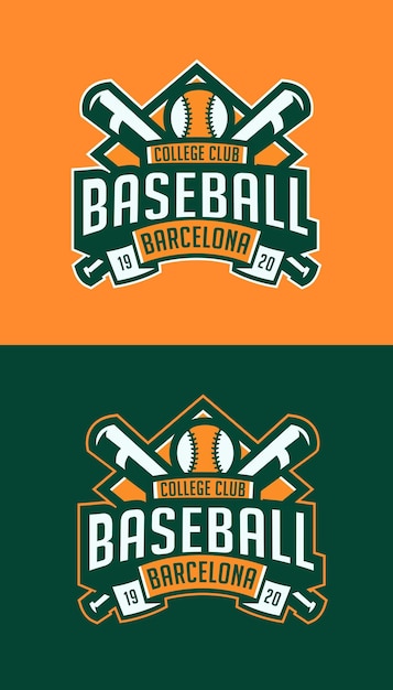 Vector baseball badge for college flat design