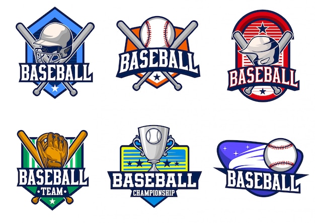 Baseball badge vector set