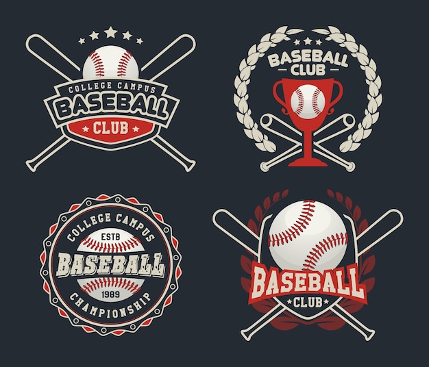 Vector baseball badges and labels, sport logo design