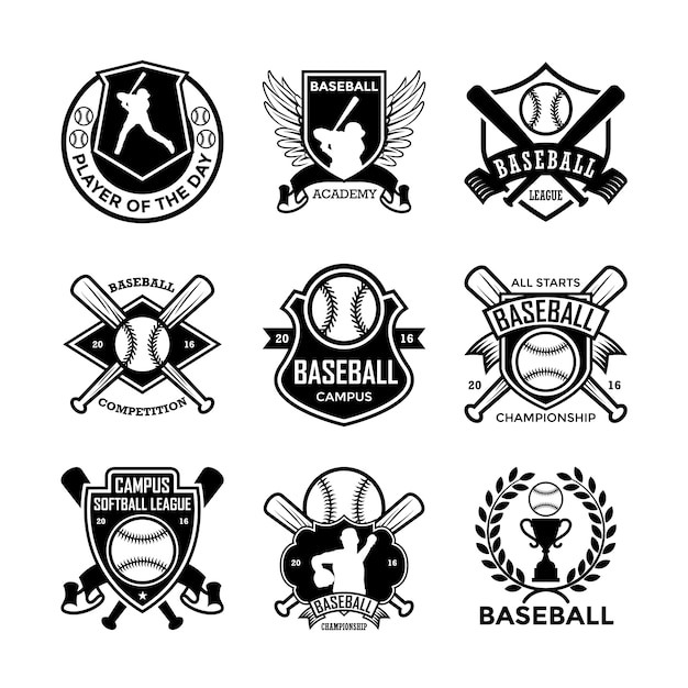 Vector baseball badges