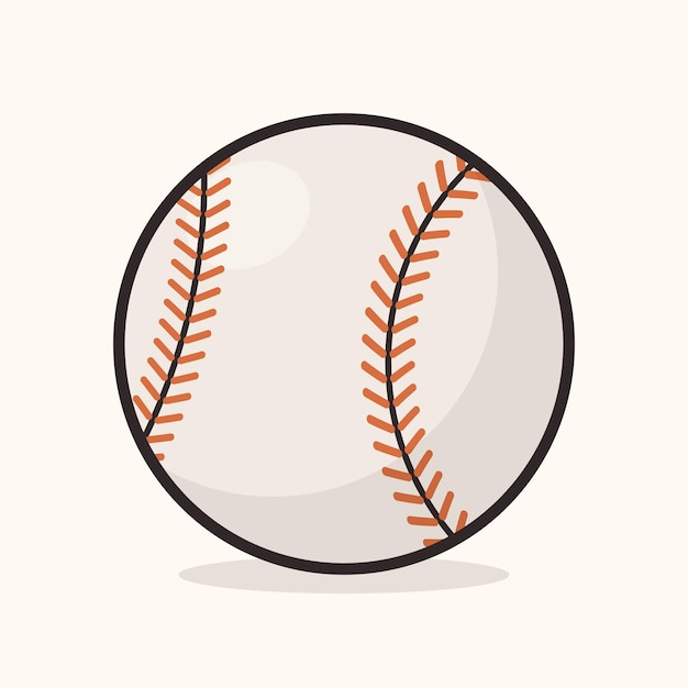 Иллюстрация вектора иконки бейсбольного мяча. Иллюстрация концепции спортивной иконки, подходящая для логотипа наклейки.