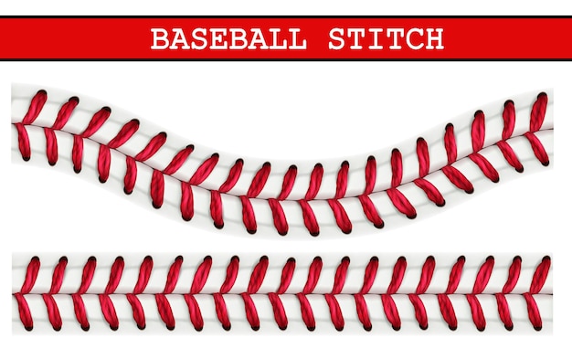 Baseball ball realistic stitch lace pattern