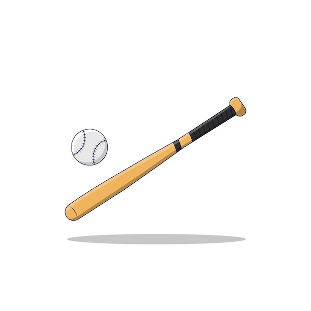 Baseball bat and ball illustration