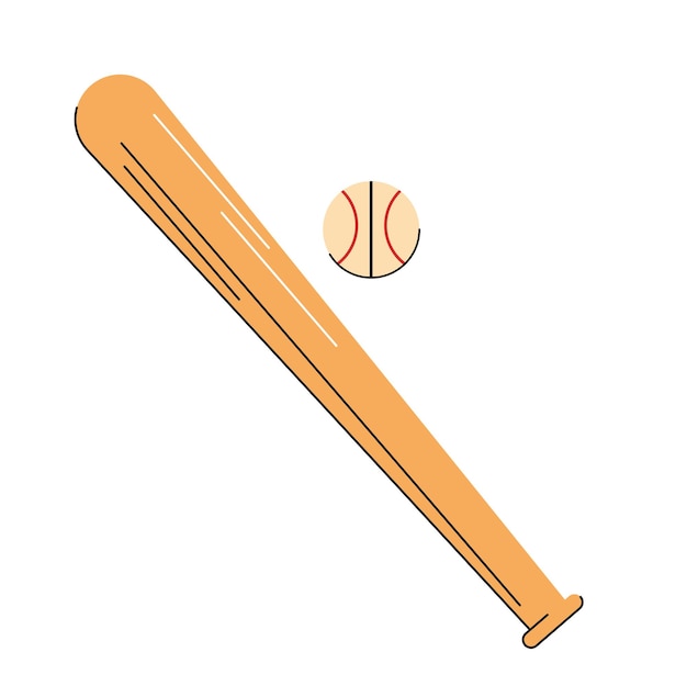 baseball bat and ball isolated